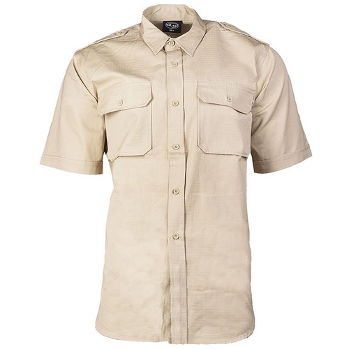 Tropenhemd kurzarm khaki beige - kurzarm,