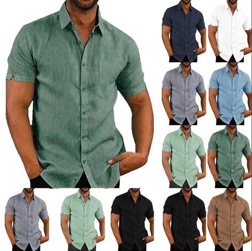 Herren kurzarm leinen - 🔥herren,