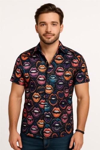 Retro showhemd lips lippen - retro,