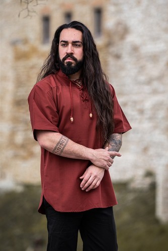 Mittelalter kurzarmhemd rot - mittelalter-kurzarmhemd,