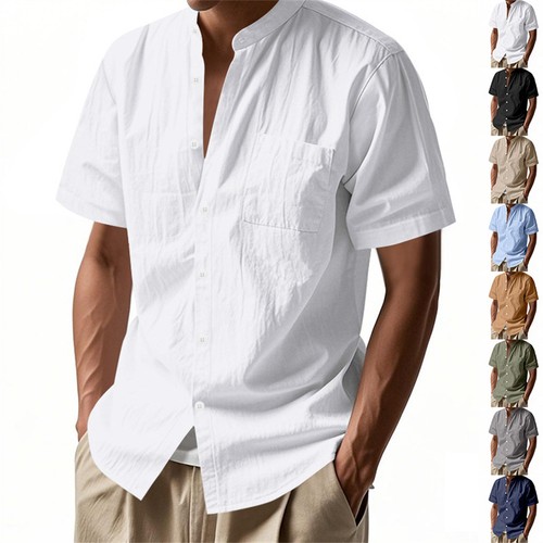 Herren kurzarm leinen hemd - herren,
