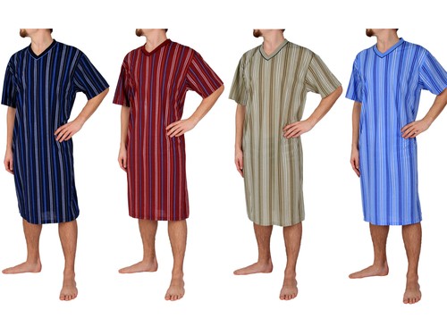 Herrennachthemd kurzarm 100 - herrennachthemd,, kurzarm,